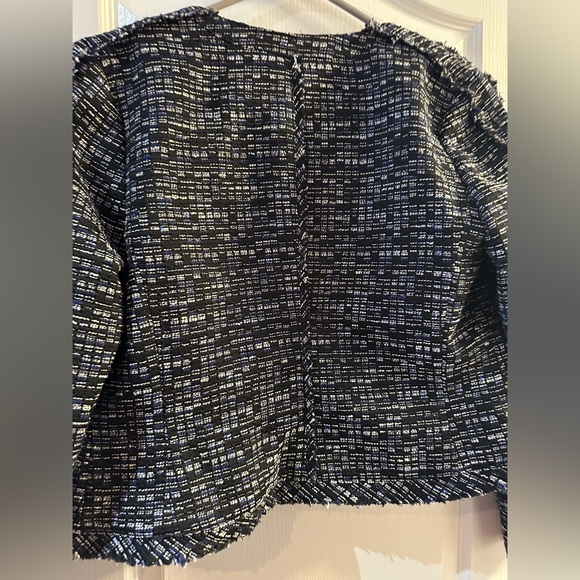 Banana Republic tweed suit zipper jacket blazer size 12 - Picture 5 of 6